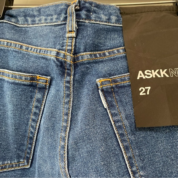ASKK NY Mid Rise Straight with side slit hem Jeans In Resin Sz 27 NWT MSRP $210 - Picture 11 of 11